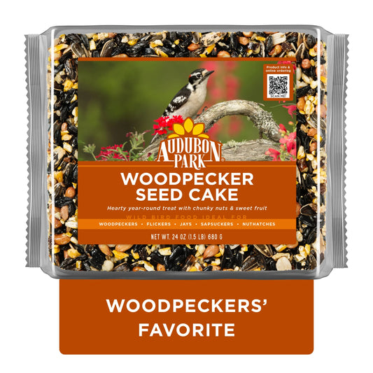 (2 Pack)  Woodpecker Seed Cake Wild Bird Food, Pressed Seed Block, 24 Oz.