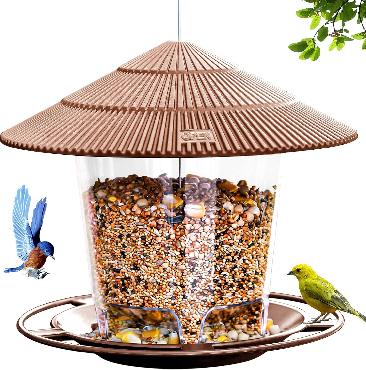 Hanizi Heavy-Duty Outdoor Bird Feeder with Squirrel-Resistant Design