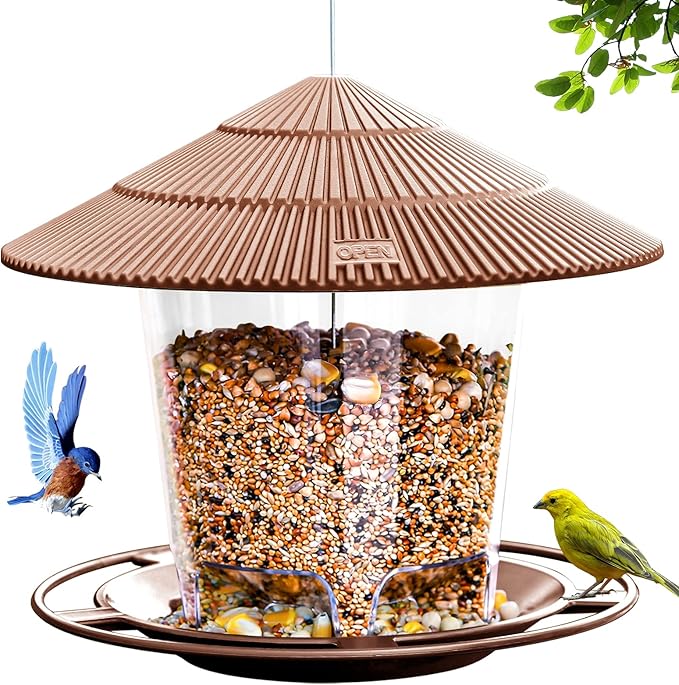 Hanizi Heavy-Duty Outdoor Bird Feeder with Squirrel-Resistant Design