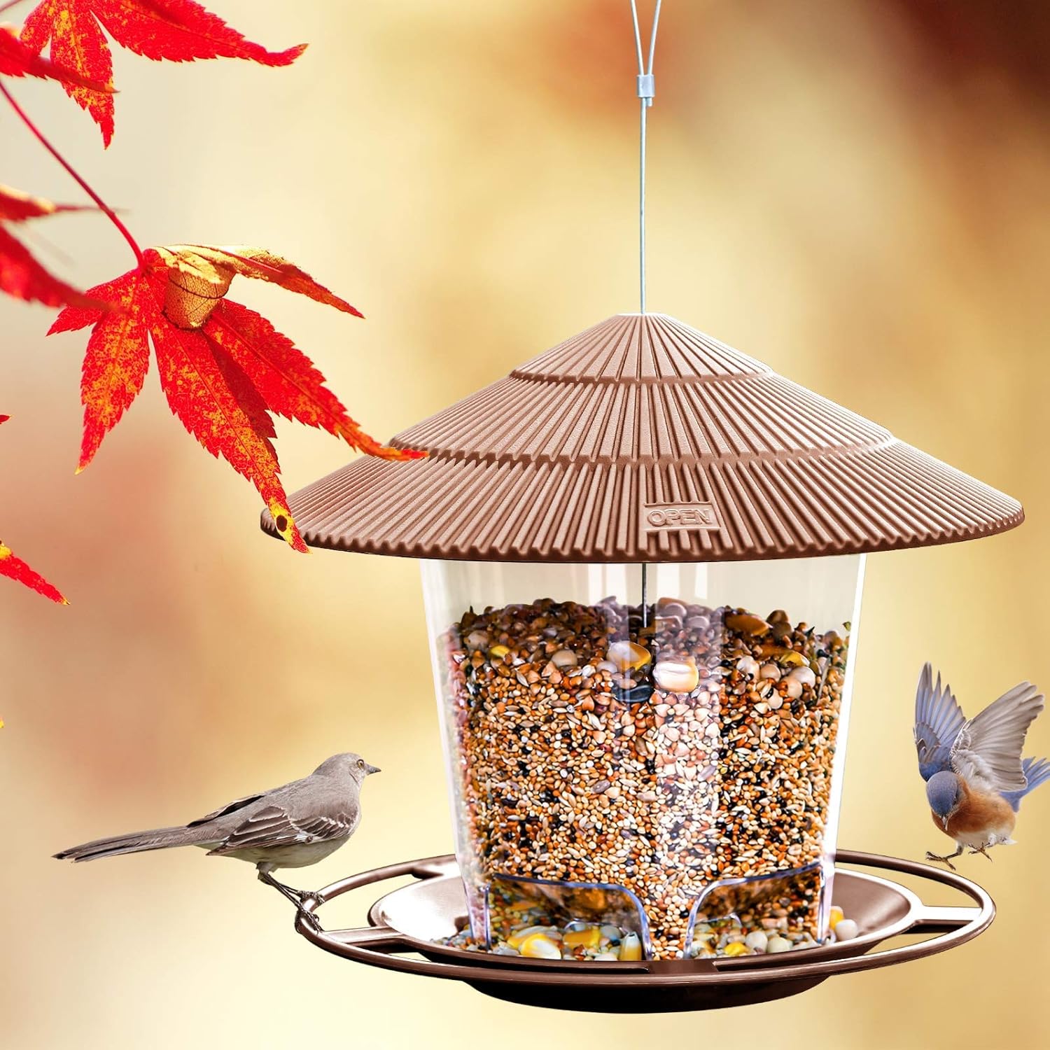 Hanizi Heavy-Duty Outdoor Bird Feeder with Squirrel-Resistant Design