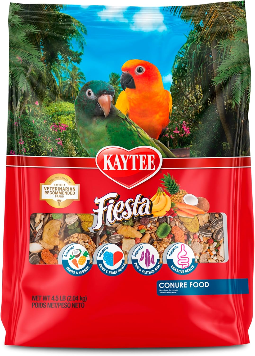 Kaytee Fiesta Conure Food Nutritious Fun Blend for Healthy Feathers