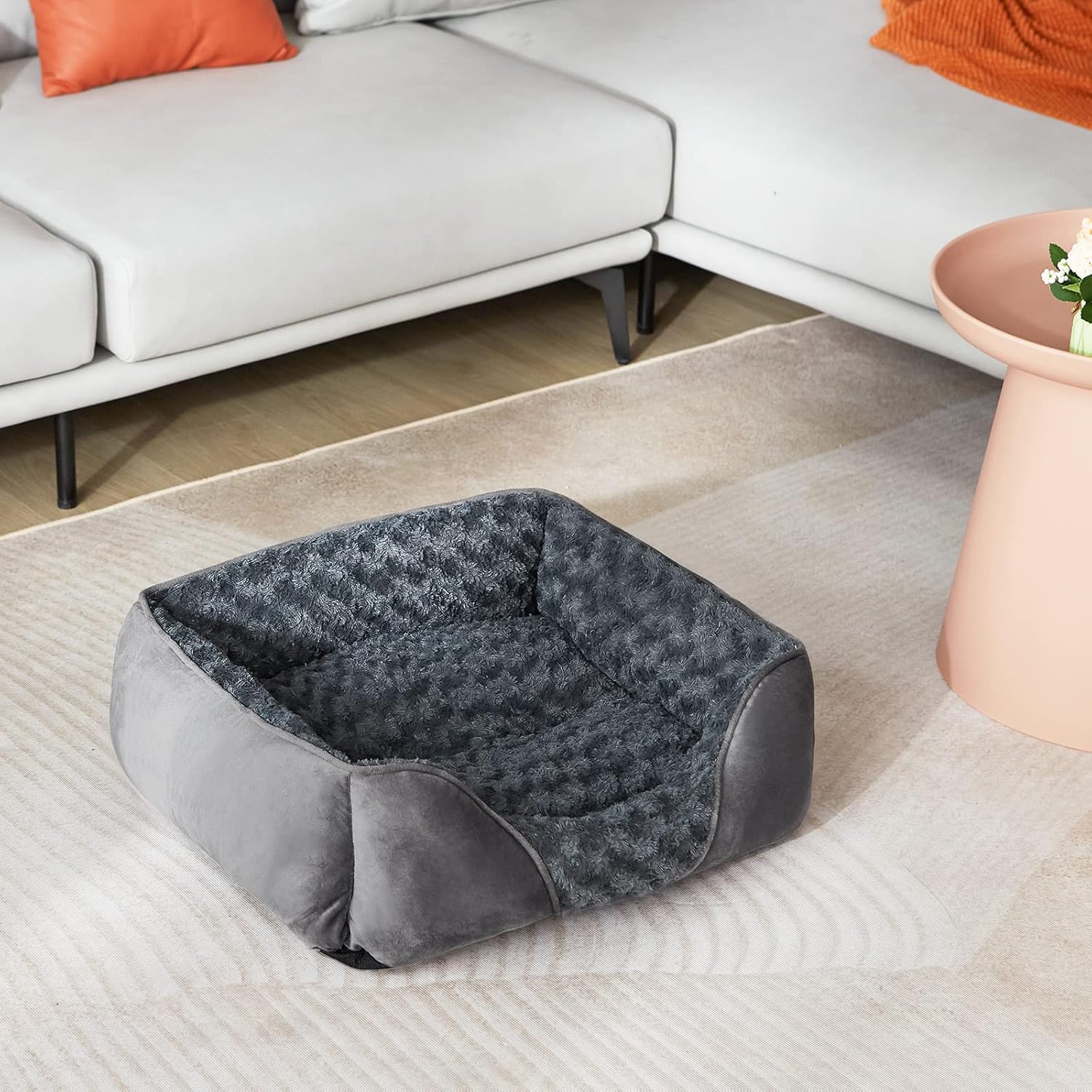 INVENHO Orthopedic Washable Rectangle Dog Bed for Small Dogs