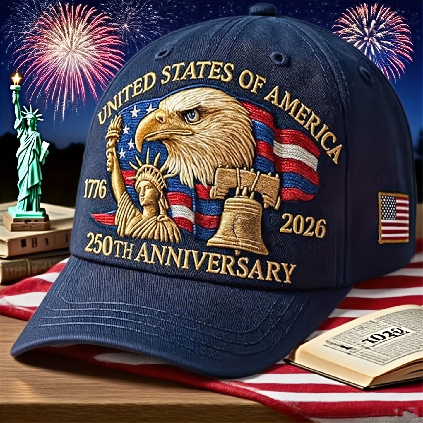 Patriotic 250th Anniversary USA Baseball Cap – Adjustable Vintage Design