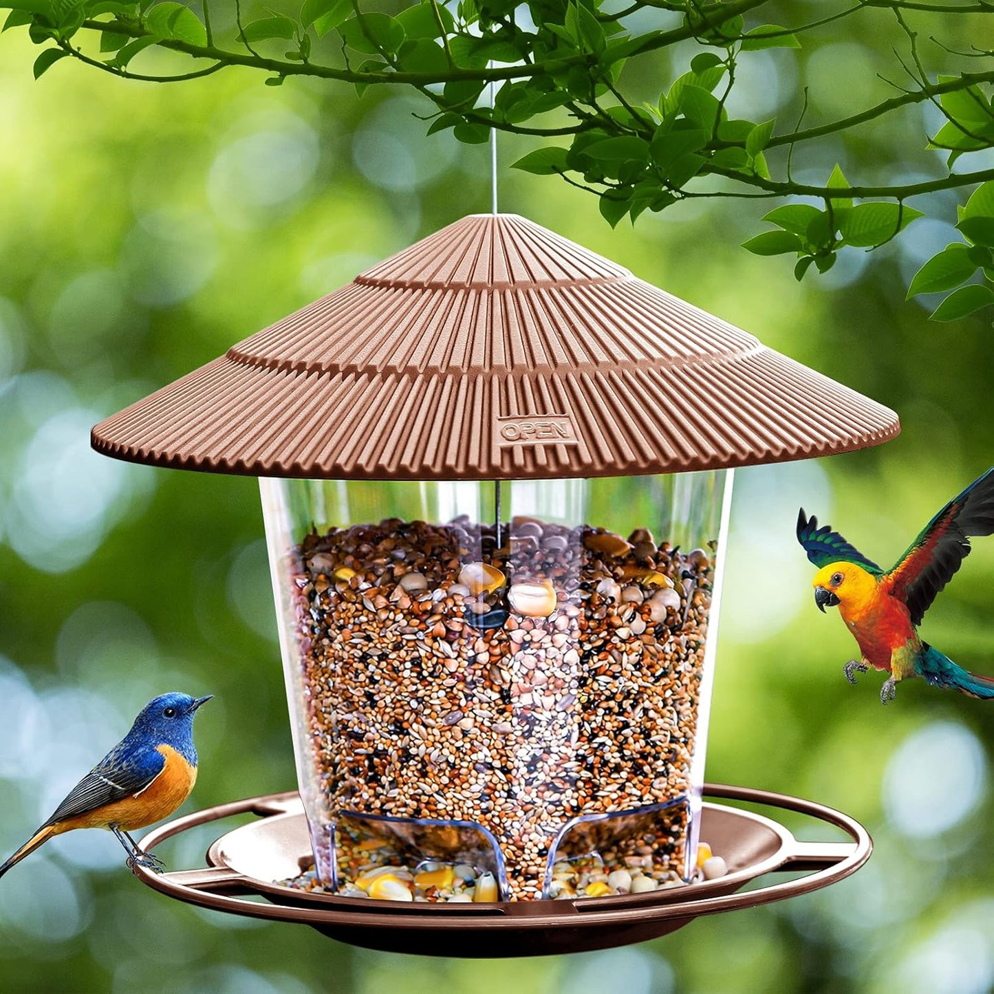 Hanizi Heavy-Duty Outdoor Bird Feeder with Squirrel-Resistant Design