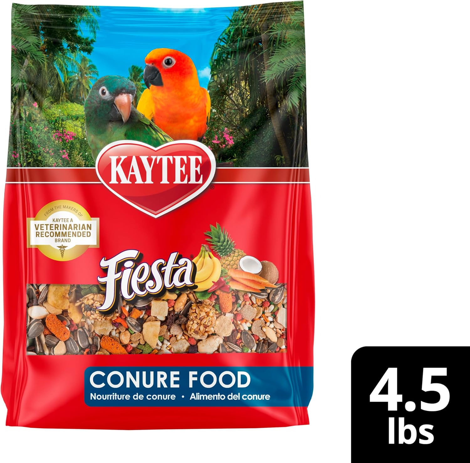 Kaytee Fiesta Conure Food Nutritious Fun Blend for Healthy Feathers