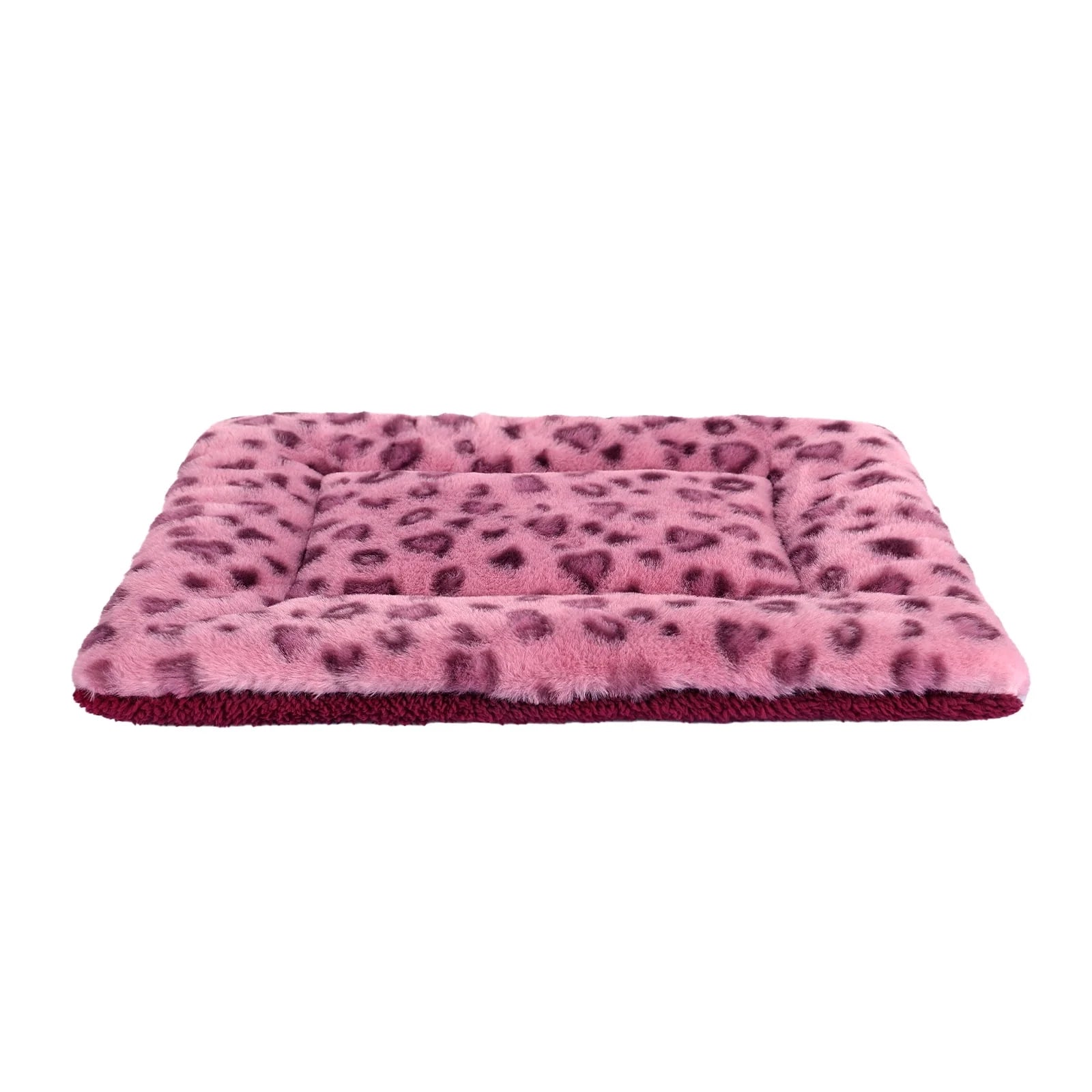 Pet Bed Crate Mat Reversible Pad Leopard Pattern for Cat Dog, Medium
