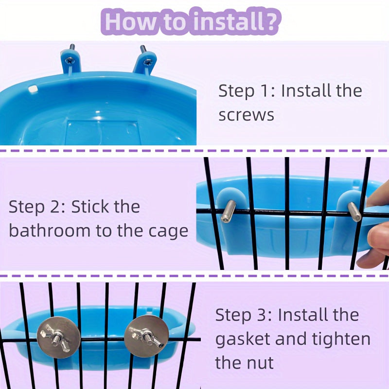 Durable Blue Hanging Bird Bath Tub for Small Birds