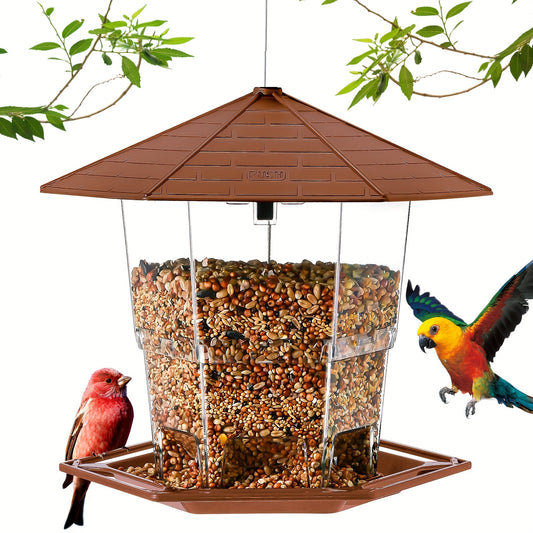 Heavy-Duty Plastic Bird Feeder with Clear Tubes and Dome