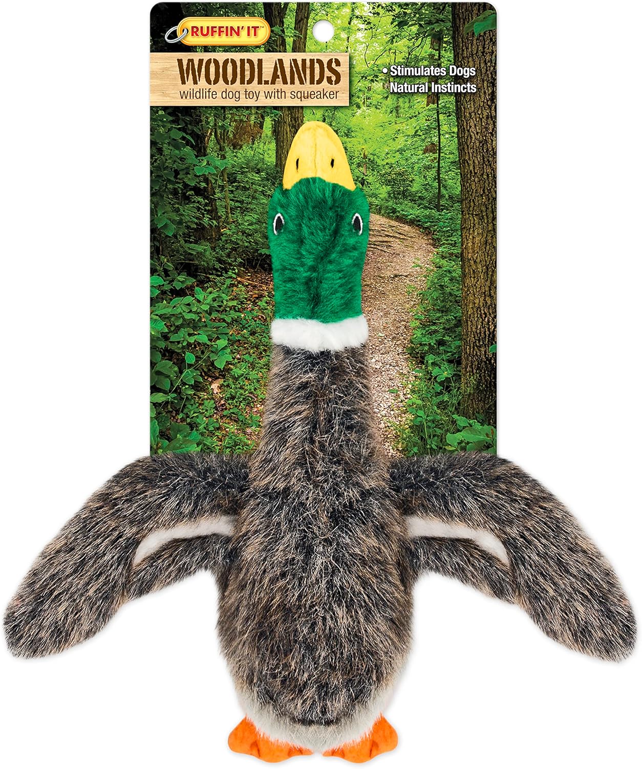 Ruffin' It Woodlands Mallard Stuffed Plush Dog Toy, Large
