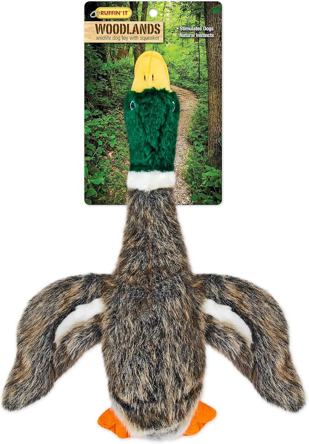 Ruffin' It Woodlands Mallard Stuffed Plush Dog Toy, Large