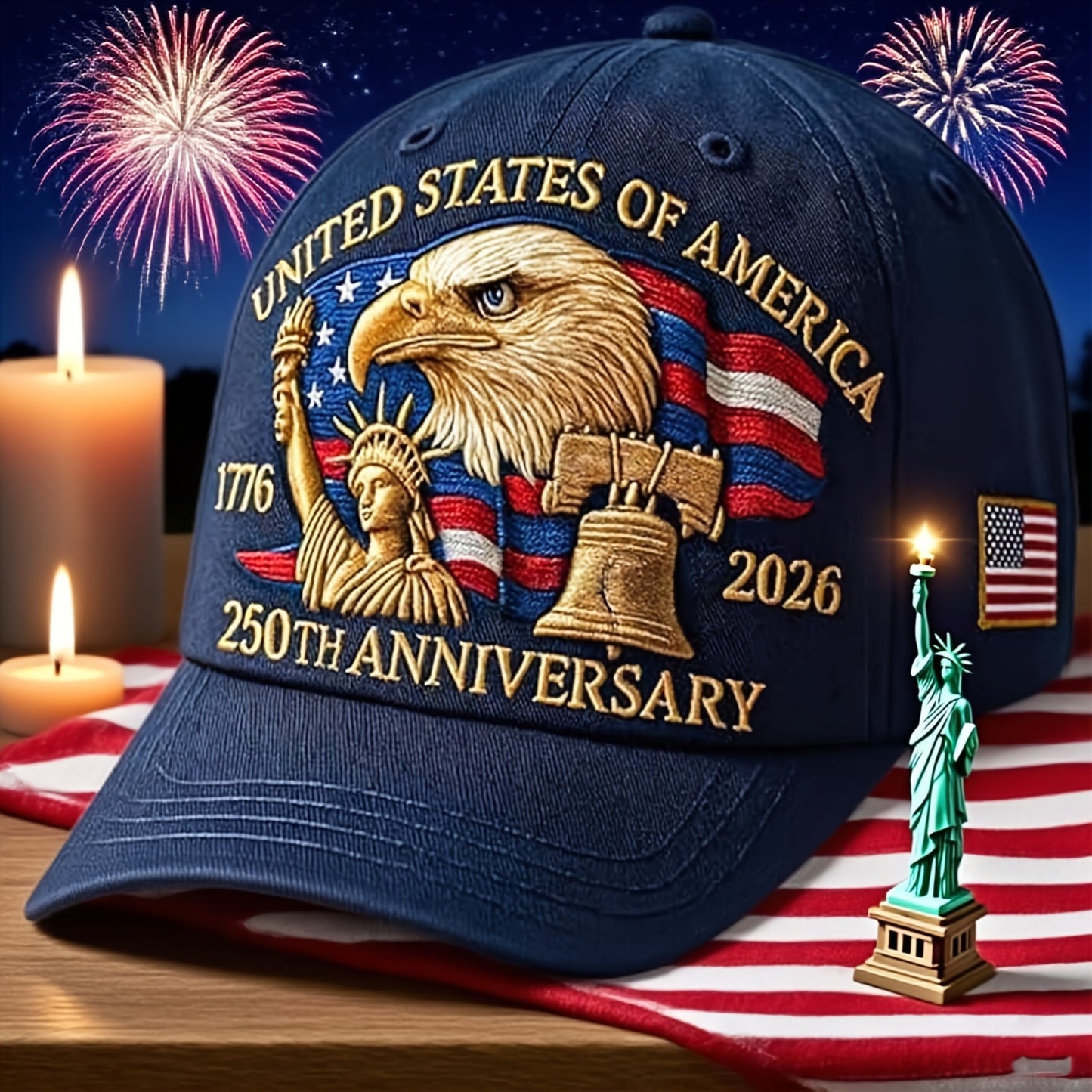 Patriotic 250th Anniversary USA Baseball Cap – Adjustable Vintage Design
