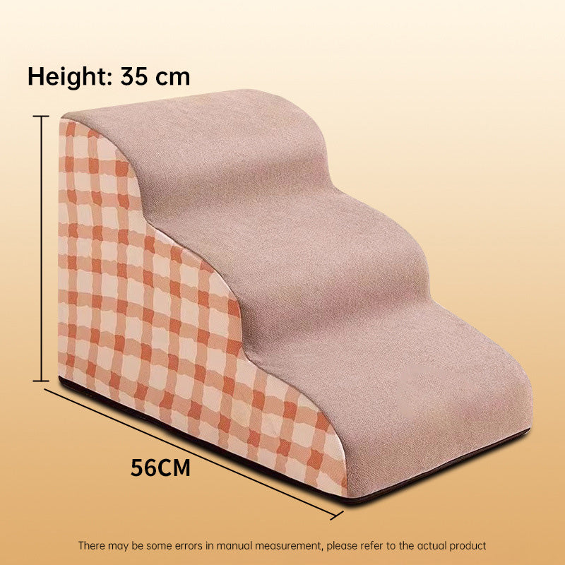 2/3/4-Step Pet Stairs/Ramp: Washable Non-Slip Memory Foam, Removable, Multi-Scene for Dogs & Cats