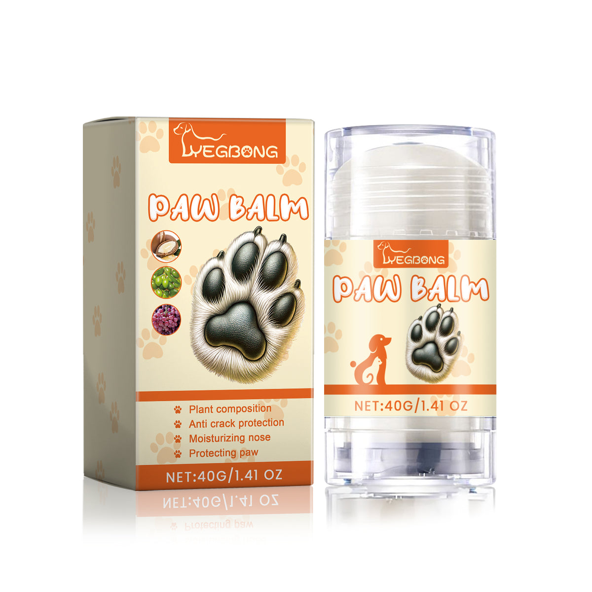 Yegbong Pet Moisturizing Paw Cream Stick, Pet Foot Moisturizing Care, Anti-Cracking And Softening Foot Paw Cream