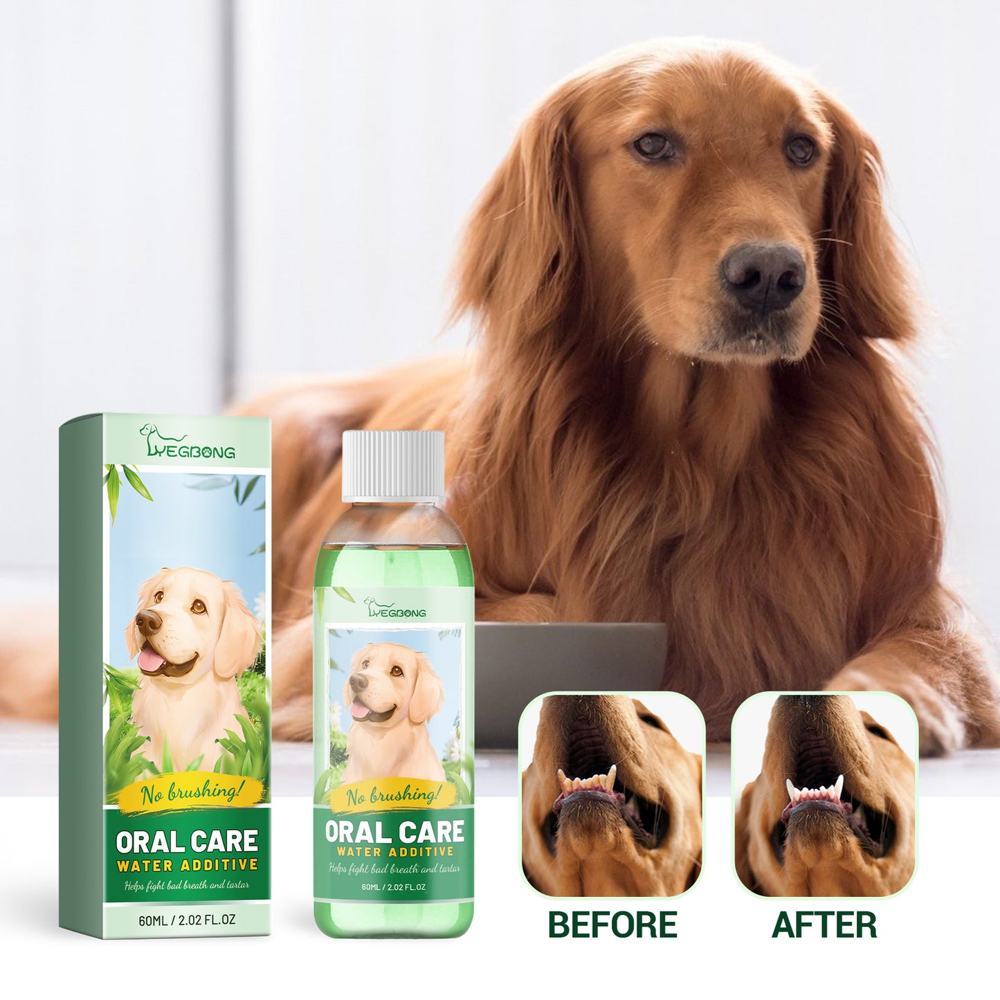 Yegbong Pet Fresh Breath Cleanser Teeth Water Dog Dog Cat Tooth Stains Mouth Cleaning Ear Canal Odor Cleaning Earwax