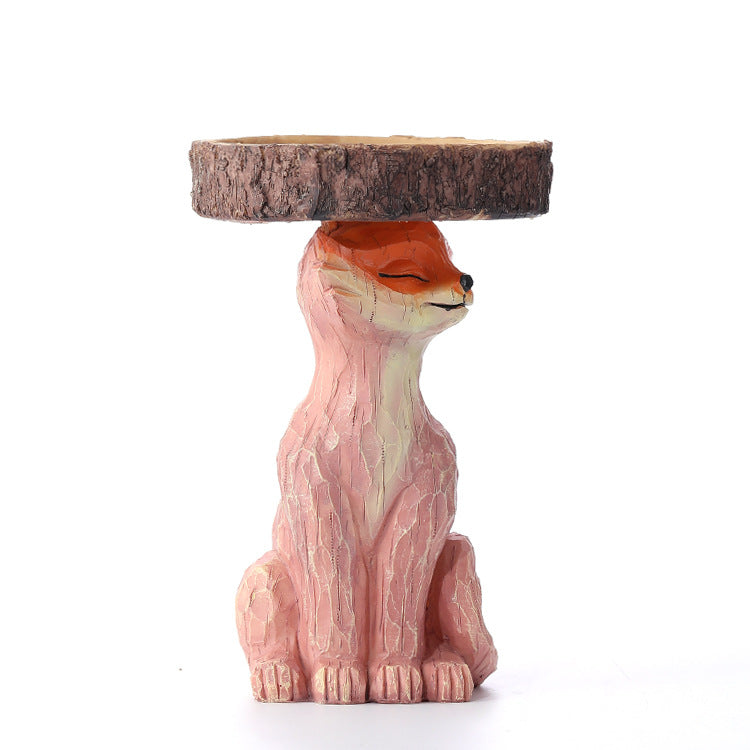 Polyresin Sunflower Bird Bath Fox Bird Feeder Resin Ornament Decoration