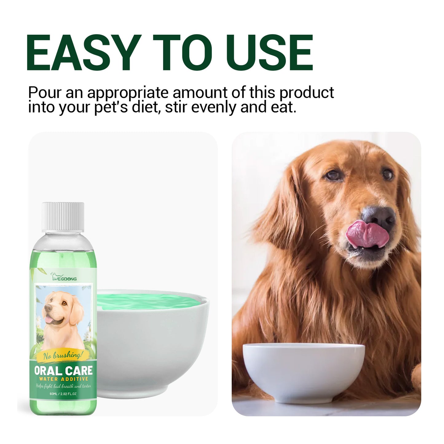 Yegbong Pet Fresh Breath Cleanser Teeth Water Dog Dog Cat Tooth Stains Mouth Cleaning Ear Canal Odor Cleaning Earwax