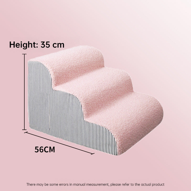 2/3/4-Step Pet Stairs/Ramp: Washable Non-Slip Memory Foam, Removable, Multi-Scene for Dogs & Cats