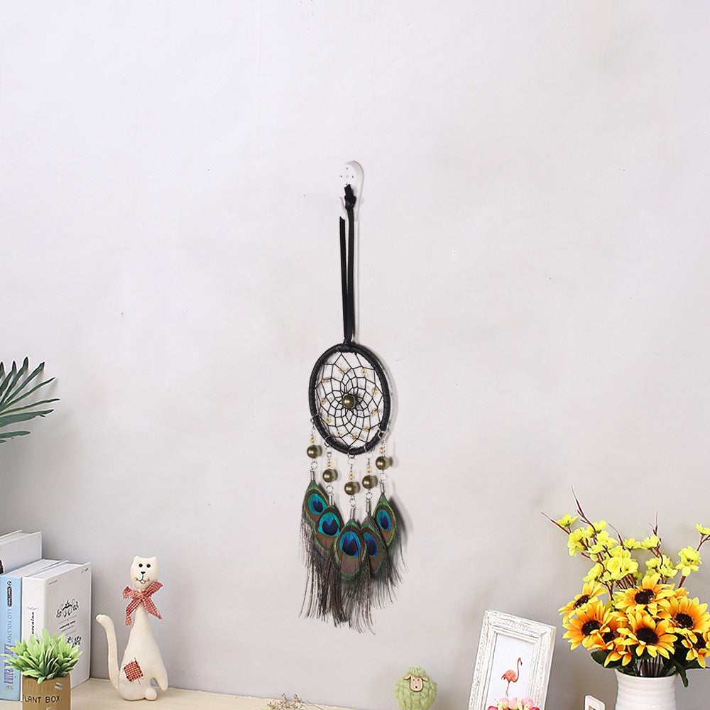Peacock Feather Dream Catcher Charm Indian Creative Bird Spirit Retro Home Ornament Decoration