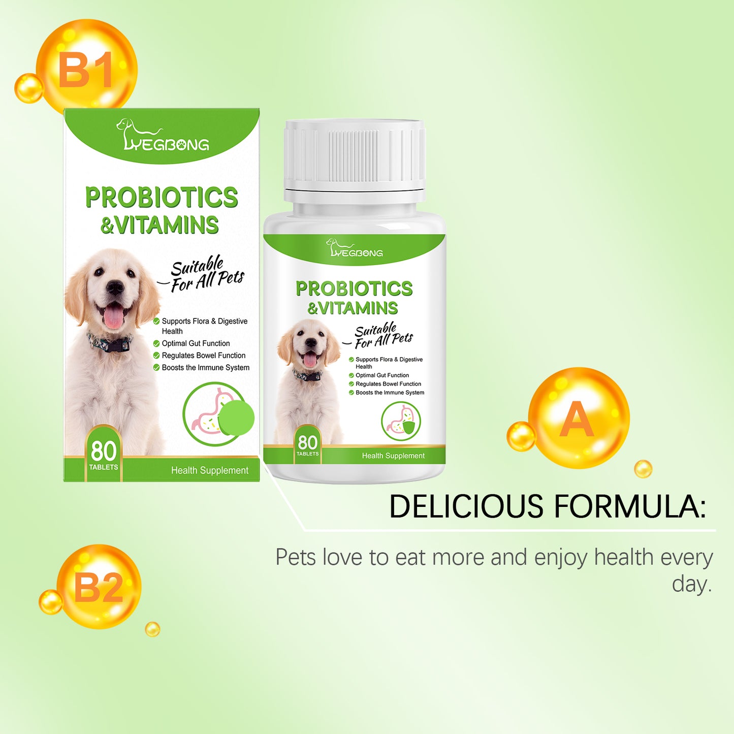 Pet Probiotic Tablets Improve Gut Health And Promote Nutritional Absorption Of Pet Care Supplements