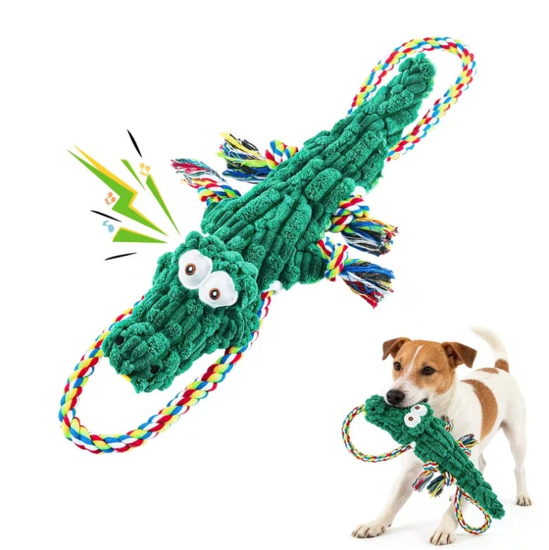 Large-sized Plush &  Rope Alligator Dog Toy ( NEW)