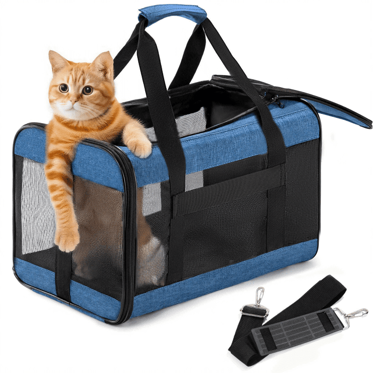 Conlun Large Foldable Pet Carrier: Soft-Sided Travel with Safety Leash & Breathable Mesh