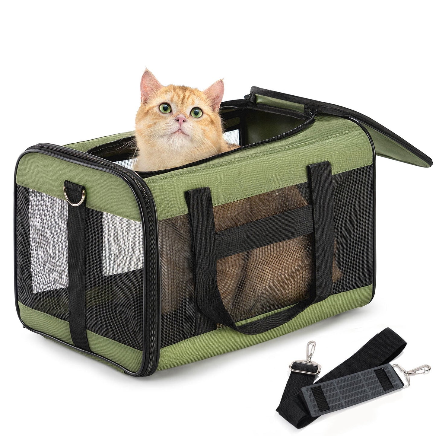 Conlun Large Foldable Pet Carrier: Soft-Sided Travel with Safety Leash & Breathable Mesh