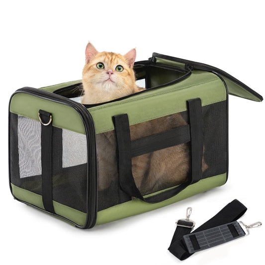 Conlun Large Foldable Pet Carrier: Soft-Sided Travel with Safety Leash & Breathable Mesh