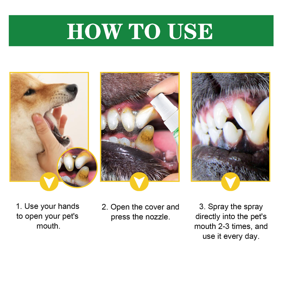 Pet Tooth Deodorizer Spray, Cats And Dogs Universal Mouth Cleaning Breath Freshening Spray