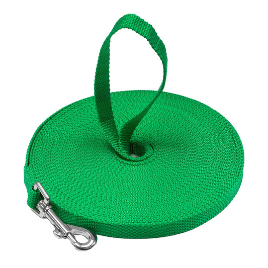 Long Lead Leash for Dog Training, Green, 15' Dog Leash