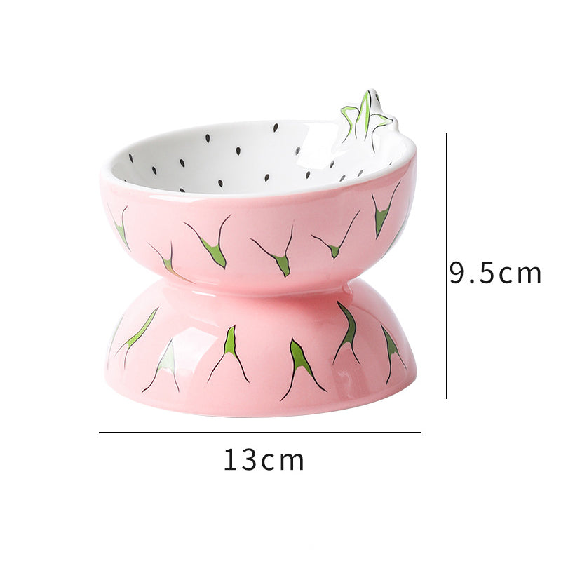 Cat Bowl Ceramic Cat Food Bowl Protects Cervical Vertebra Oblique Mouth Pet Products High Foot Bowl Cat Food Water Bowl