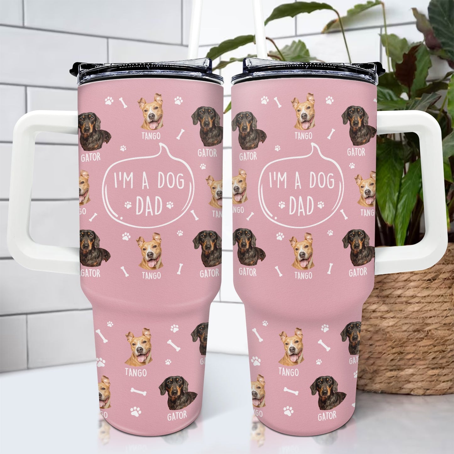 Custom Photo I'm A Dog Person - Gift For Dog Mom, Dog Dad, Dog Lovers - Personalized 40oz Tumbler With Straw
