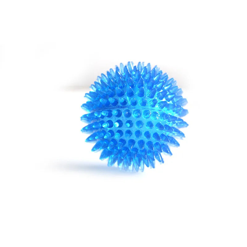 Squeaky Sounding Pet Toy Polka Dot Thorn Teeth Cleaning Ball Safe TPR Bite Resistant Chew Toy Training Interactive Play Ball
