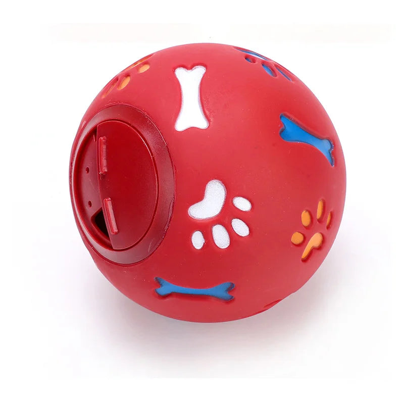 Odor-Free Milk Scented Pet Treat Dispensing Ball Bone Paw Print Design Interactive IQ Puzzle Toy for Dogs Cats Boredom Relief