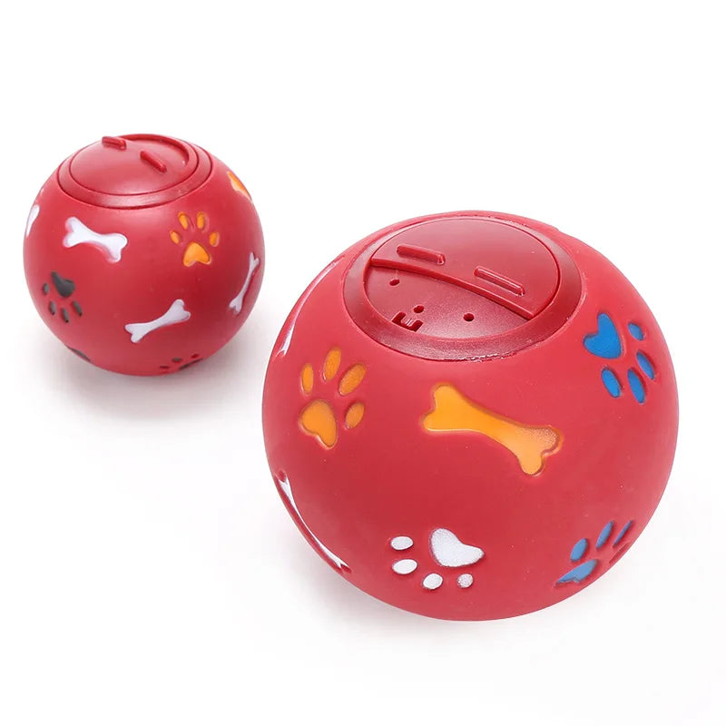 Odor-Free Milk Scented Pet Treat Dispensing Ball Bone Paw Print Design Interactive IQ Puzzle Toy for Dogs Cats Boredom Relief