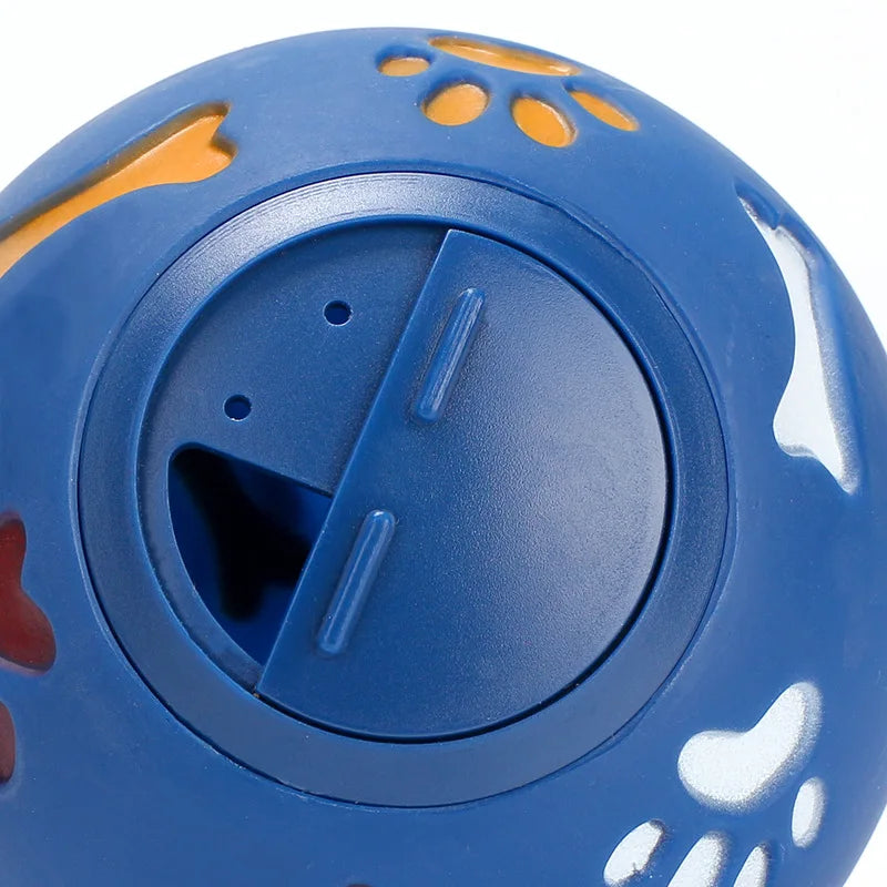 Odor-Free Milk Scented Pet Treat Dispensing Ball Bone Paw Print Design Interactive IQ Puzzle Toy for Dogs Cats Boredom Relief