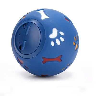 Odor-Free Milk Scented Pet Treat Dispensing Ball Bone Paw Print Design Interactive IQ Puzzle Toy for Dogs Cats Boredom Relief