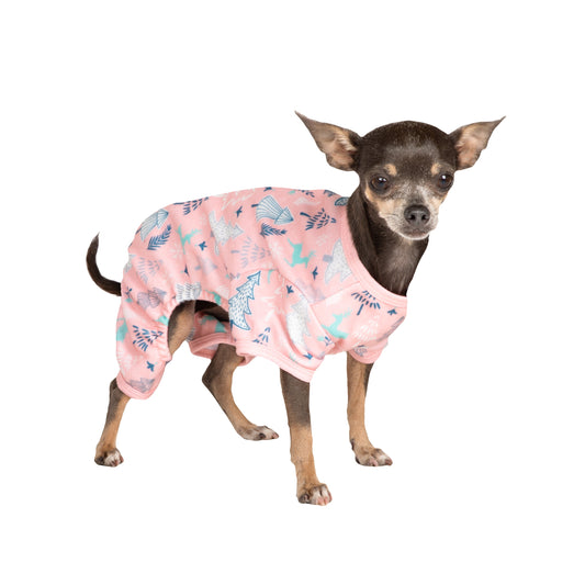 , Dog and Cat Clothes, Novelty Print Pet Pajama, Pink, XS