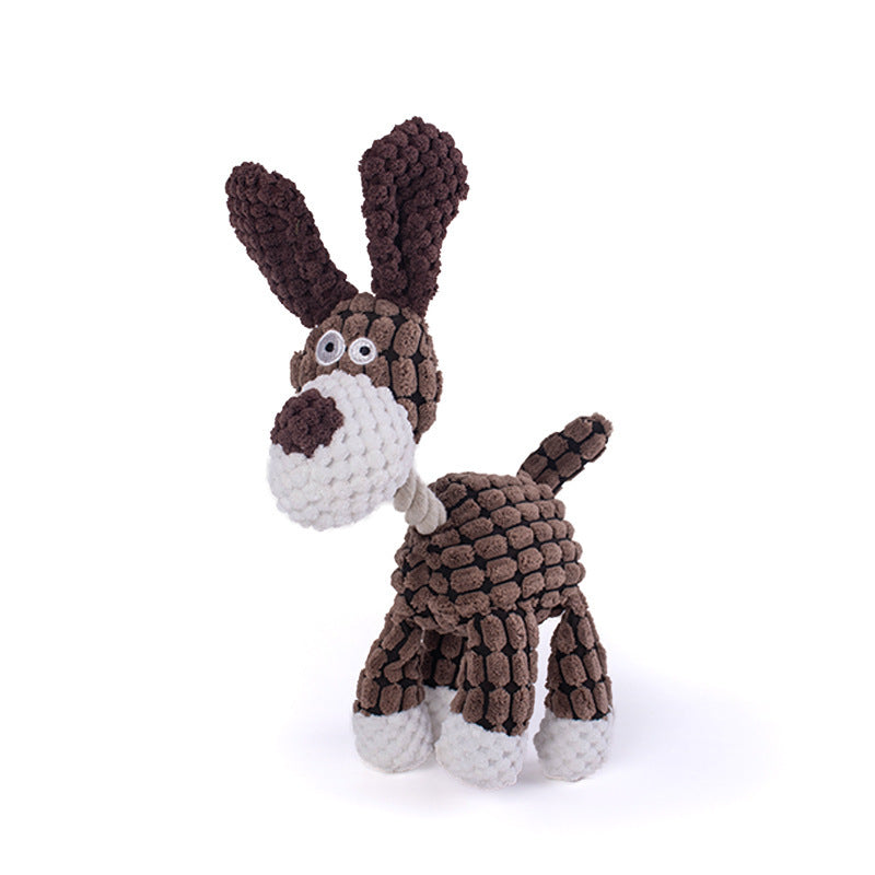 Interactive Cartoon Donkey Rope Plush Toy for Small Dogs
