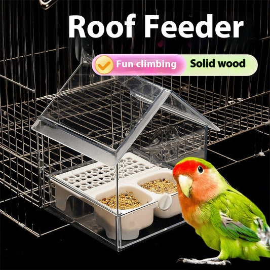 Peony Parrot Feeder Villa Transparent  ( Delivery: 7 days to 14 days )