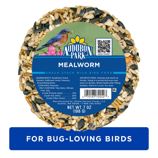 (2 Pack)  Mealworm Snack Stack Wild Bird Food, Dry, 1 Count per Pack, 7 Oz.