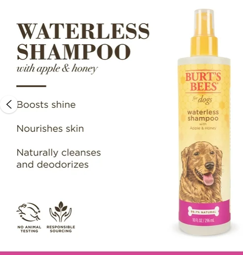 Burt's Bees for Dogs Natural Waterless Shampoo Spray with Apple and Honey | Dry Dog Shampoo for All Dogs and Puppies | Best Puppy and Dog Spray | Cruelty Free, Sulfate & Paraben Free, 10 Ounces