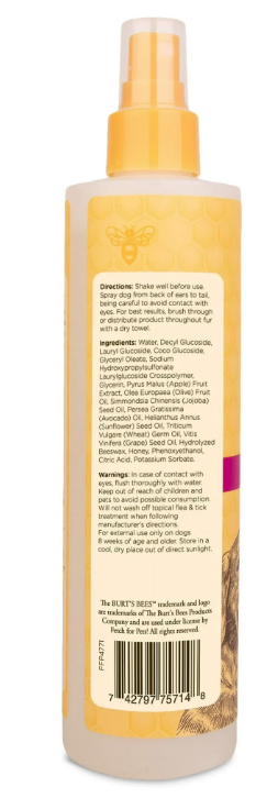 Burt's Bees for Dogs Natural Waterless Shampoo Spray with Apple and Honey | Dry Dog Shampoo for All Dogs and Puppies | Best Puppy and Dog Spray | Cruelty Free, Sulfate & Paraben Free, 10 Ounces