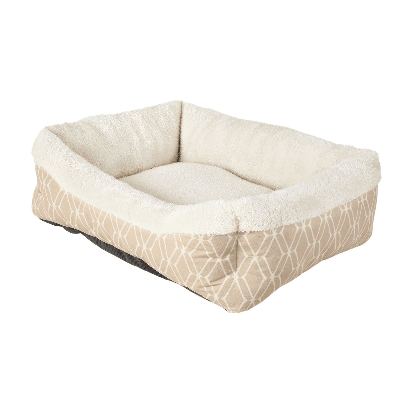 Vibrant Life Small Cozy Cuddler Pet Bed with Lattice Print for Dogs & Cats