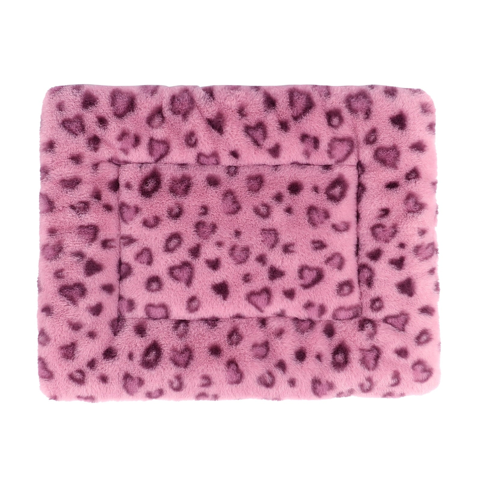Pet Bed Crate Mat Reversible Pad Leopard Pattern for Cat Dog, Medium