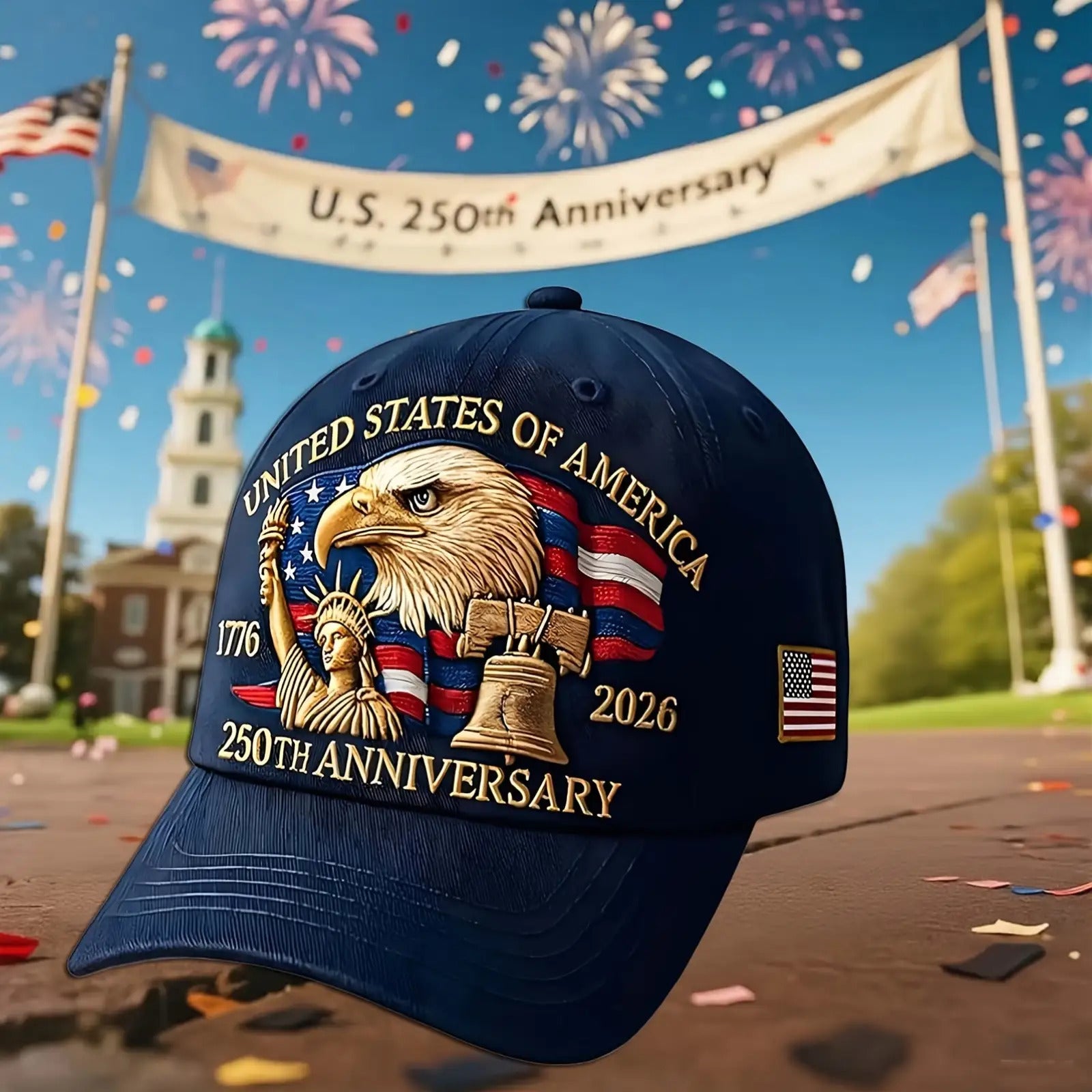 Patriotic 250th Anniversary USA Baseball Cap – Adjustable Vintage Design