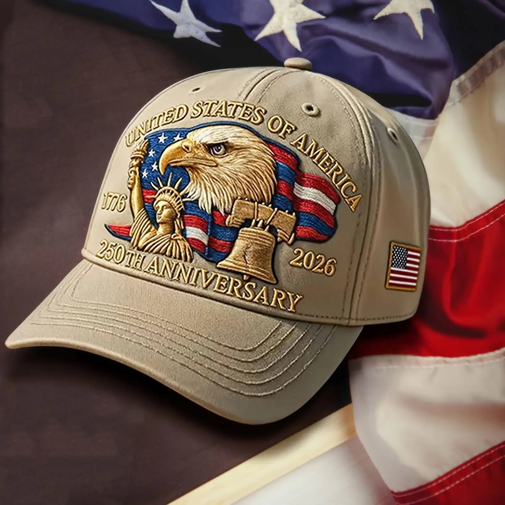 Patriotic 250th Anniversary USA Baseball Cap – Adjustable Vintage Design