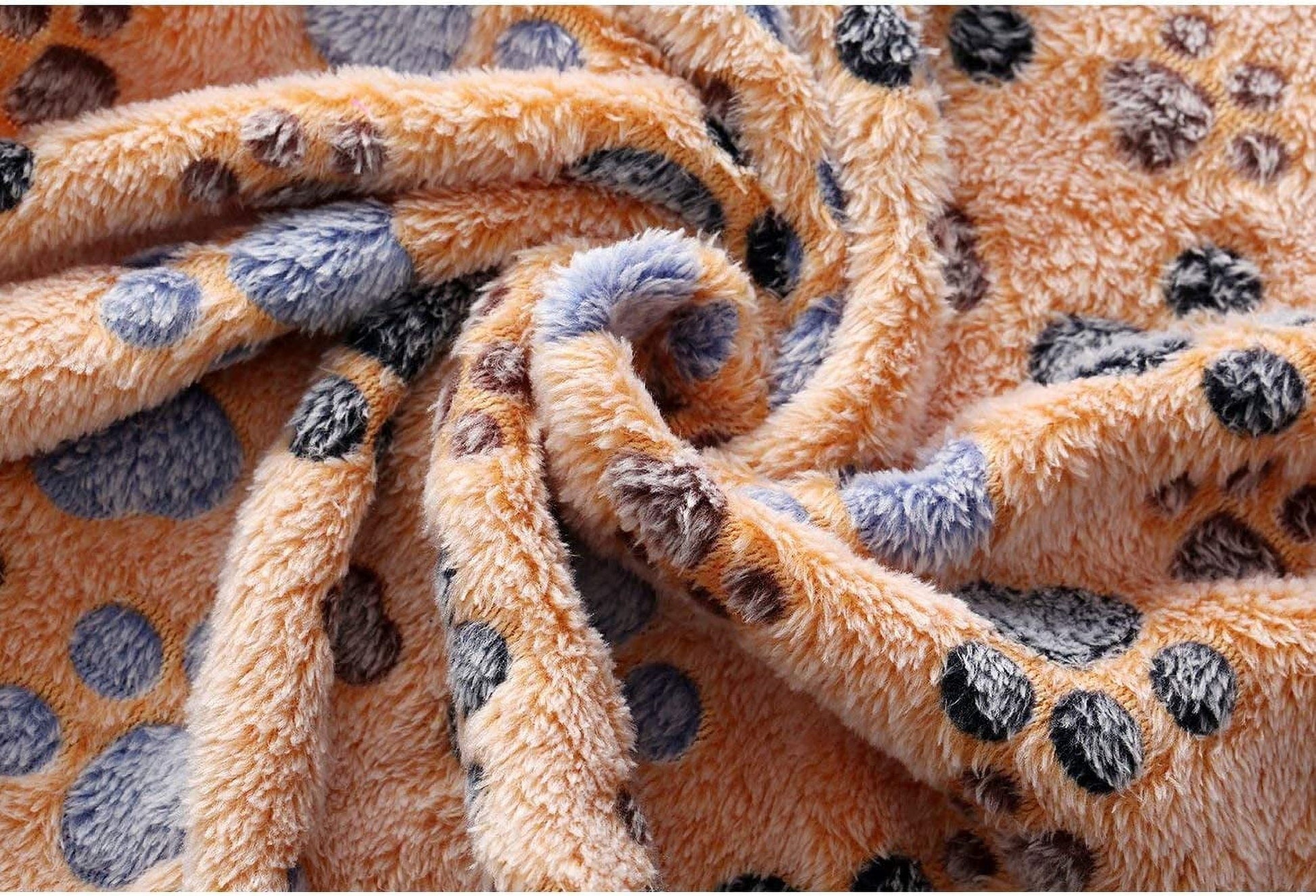 1 Pack 3 Blankets Super Soft Fluffy Premium Fleece Pet Blanket Flannel Throw for Dog Puppy Cat Paw Brown/Pink/White Small(23X16 Inch)