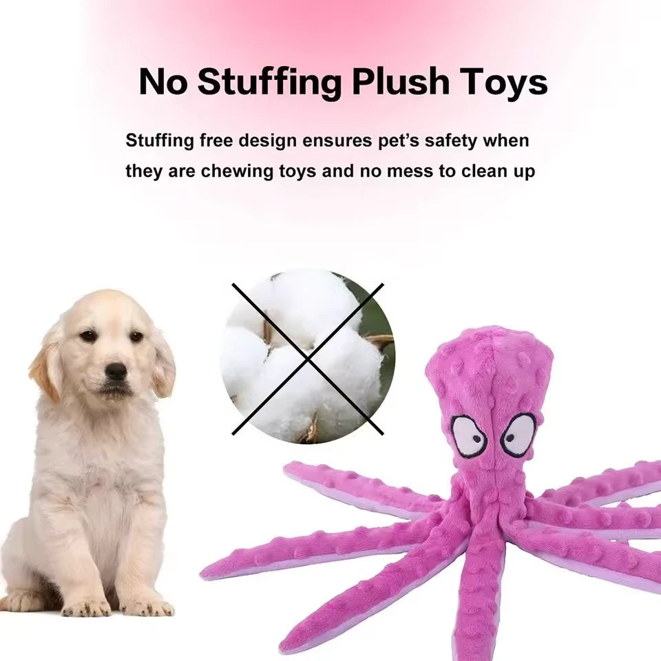 Octopus Plush Squeaky Dog Toy – Soft Chewy Fun